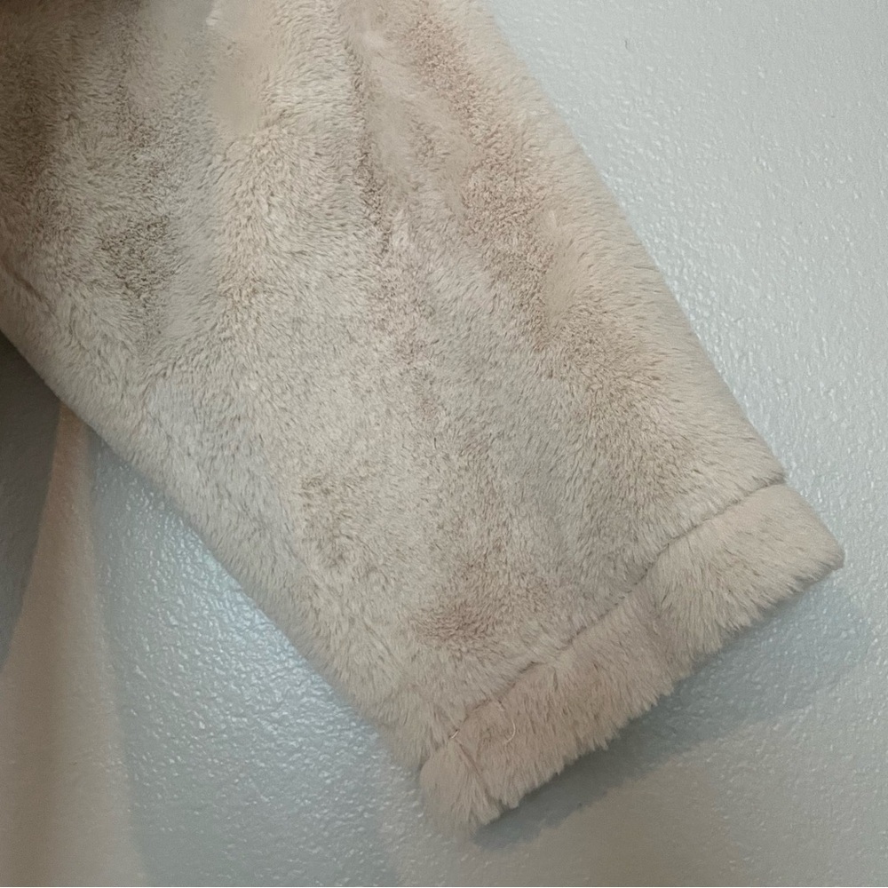 A NEW DAY- Faux Fur Half Zip Jacket in Beige Size M - Picture 4 of 5